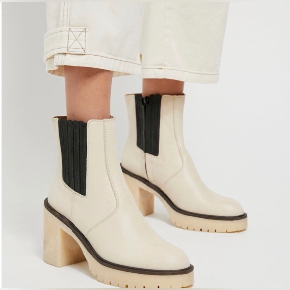 Free People James Chelsea Boot in White Leather
